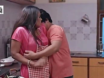 Stepson nails Indian stepmom Mohinilaxmi in the kitchen like a professional!