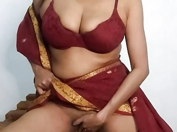 Observe this super-fucking-hot Indian maid get off with Saree sugary-sweet cunny with Immense Bra-stuffers