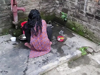 Stepmom gets a hot shower & to date humping in the little boys' room with me by their way side