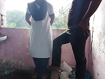 Desi school chick left out of tuition and did muddy work with her tutor
