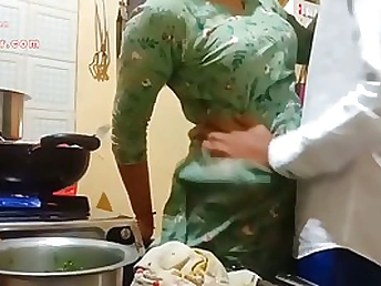 Indian milf is getting fucked in the kitchen instead of making lunch for her spouse
