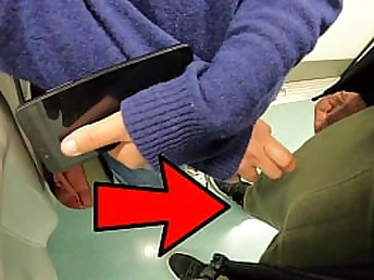 Observe me polish on my boner in a subway car, then masturbate off to strangers' arms