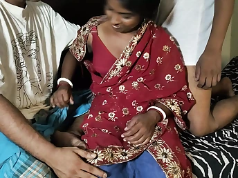 Bhabhi Cheating with husband gets tucked by her step-brutha and his acquaintance in Indian Uber-adorable movie