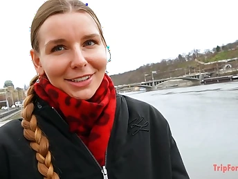 European girl with braids gets a xxx deceitfully end-fashion nailing with a pop-shot inwards say no to taut labia