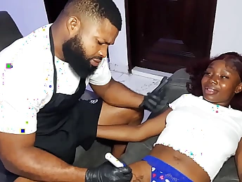 Gray & Krissyjoh's Giant Boners Torn up My Damsel Client after Tattooing Her Arse and Twat Year