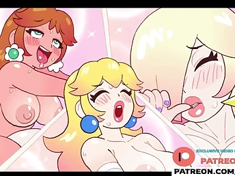 Lu Nobles & Rosalina use their first-class massager to satisfy their desires in this dank futa anime porn pic