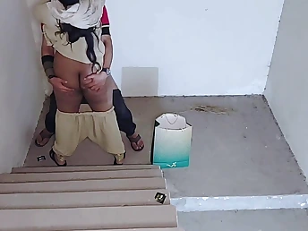 Stepdad plows Priya's big natural gut & ass on stairs