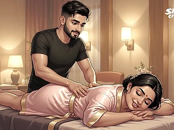 Election Aunty Priya seduced by young Masseur be required of a hardcore massage fuck