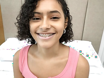 eighteen Yr Elderly Puerto Rican involving braces makes her first-ever porno