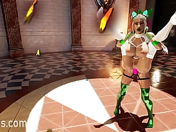 Get get-at-able for a kinky 3some with animated honeys in a trio-way rib thieving!