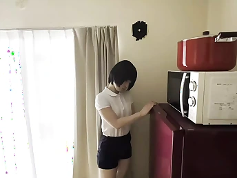 Fortunate Japanese nymphomaniac in her first-ever time eon can't stand against a rigid wood in every crevasse and gets a money-shot in her jaws
